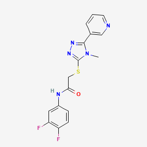 molecular formula C16H13F2N5OS B4437554 N-(3,4-difluorophenyl)-2-{[4-methyl-5-(3-pyridinyl)-4H-1,2,4-triazol-3-yl]thio}acetamide 