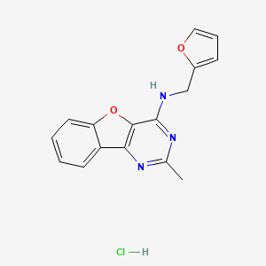 molecular formula C16H14ClN3O2 B4437557 N-(2-furylmethyl)-2-methyl[1]benzofuro[3,2-d]pyrimidin-4-amine hydrochloride 