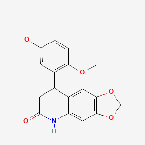 molecular formula C18H17NO5 B4437569 8-(2,5-dimethoxyphenyl)-7,8-dihydro[1,3]dioxolo[4,5-g]quinolin-6(5H)-one 
