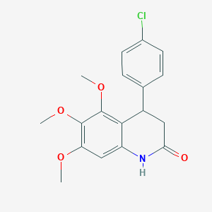 molecular formula C18H18ClNO4 B4437577 4-(4-chlorophenyl)-5,6,7-trimethoxy-3,4-dihydro-2(1H)-quinolinone 