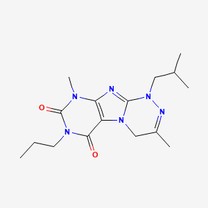molecular formula C16H24N6O2 B4437600 1-isobutyl-3,9-dimethyl-7-propyl-1,4-dihydro[1,2,4]triazino[3,4-f]purine-6,8(7H,9H)-dione 
