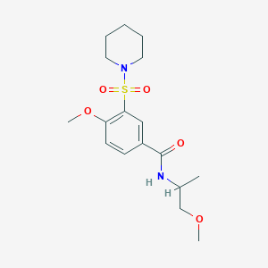 molecular formula C17H26N2O5S B4437627 4-methoxy-N-(2-methoxy-1-methylethyl)-3-(1-piperidinylsulfonyl)benzamide 