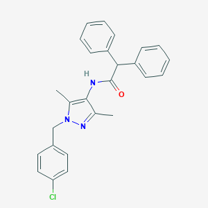molecular formula C26H24ClN3O B443763 N-[1-(4-chlorobenzyl)-3,5-dimethyl-1H-pyrazol-4-yl]-2,2-diphenylacetamide 