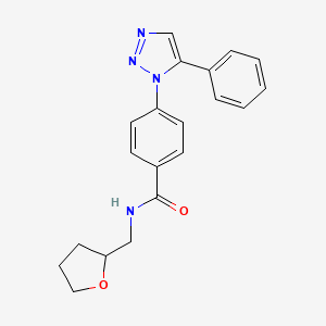 molecular formula C20H20N4O2 B4437641 4-(5-phenyl-1H-1,2,3-triazol-1-yl)-N-(tetrahydro-2-furanylmethyl)benzamide 
