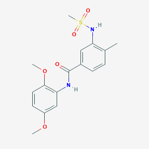molecular formula C17H20N2O5S B4437648 N-(2,5-dimethoxyphenyl)-4-methyl-3-[(methylsulfonyl)amino]benzamide 