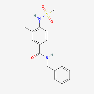 molecular formula C16H18N2O3S B4437656 N-benzyl-3-methyl-4-[(methylsulfonyl)amino]benzamide 