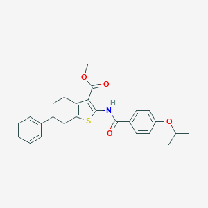 molecular formula C26H27NO4S B443767 Methyl 2-[(4-isopropoxybenzoyl)amino]-6-phenyl-4,5,6,7-tetrahydro-1-benzothiophene-3-carboxylate 