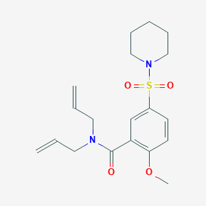 molecular formula C19H26N2O4S B4437680 N,N-diallyl-2-methoxy-5-(1-piperidinylsulfonyl)benzamide 