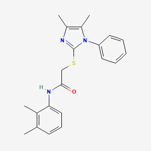 molecular formula C21H23N3OS B4437683 N-(2,3-dimethylphenyl)-2-[(4,5-dimethyl-1-phenyl-1H-imidazol-2-yl)thio]acetamide 