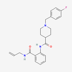 molecular formula C23H26FN3O2 B4437689 N-{2-[(allylamino)carbonyl]phenyl}-1-(4-fluorobenzyl)-4-piperidinecarboxamide 