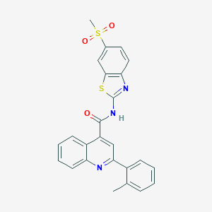 2-(2-methylphenyl)-N-[6-(methylsulfonyl)-1,3-benzothiazol-2-yl]-4-quinolinecarboxamide