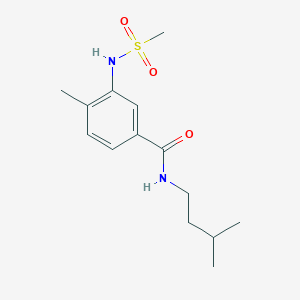 molecular formula C14H22N2O3S B4437707 4-methyl-N-(3-methylbutyl)-3-[(methylsulfonyl)amino]benzamide 