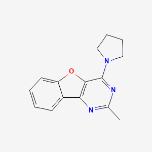 molecular formula C15H15N3O B4437711 2-methyl-4-(1-pyrrolidinyl)[1]benzofuro[3,2-d]pyrimidine 