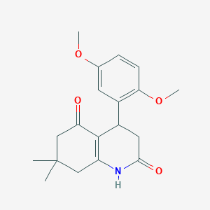 molecular formula C19H23NO4 B4437723 4-(2,5-dimethoxyphenyl)-7,7-dimethyl-4,6,7,8-tetrahydro-2,5(1H,3H)-quinolinedione 