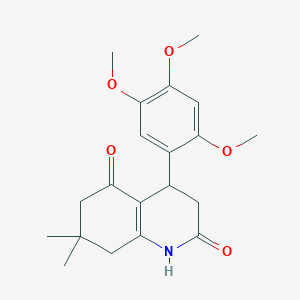 molecular formula C20H25NO5 B4437791 7,7-dimethyl-4-(2,4,5-trimethoxyphenyl)-4,6,7,8-tetrahydro-2,5(1H,3H)-quinolinedione 