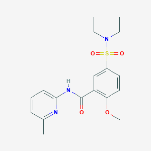 molecular formula C18H23N3O4S B4437806 5-[(diethylamino)sulfonyl]-2-methoxy-N-(6-methyl-2-pyridinyl)benzamide 