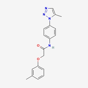 molecular formula C18H18N4O2 B4437811 2-(3-methylphenoxy)-N-[4-(5-methyl-1H-1,2,3-triazol-1-yl)phenyl]acetamide 
