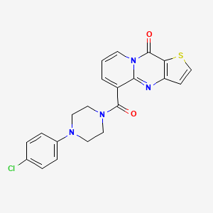 molecular formula C21H17ClN4O2S B4437849 5-{[4-(4-chlorophenyl)-1-piperazinyl]carbonyl}-10H-pyrido[1,2-a]thieno[3,2-d]pyrimidin-10-one 