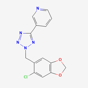molecular formula C14H10ClN5O2 B4437874 3-{2-[(6-chloro-1,3-benzodioxol-5-yl)methyl]-2H-tetrazol-5-yl}pyridine 