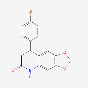 molecular formula C16H12BrNO3 B4437886 8-(4-bromophenyl)-7,8-dihydro[1,3]dioxolo[4,5-g]quinolin-6(5H)-one 