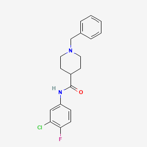 molecular formula C19H20ClFN2O B4437902 1-benzyl-N-(3-chloro-4-fluorophenyl)-4-piperidinecarboxamide 