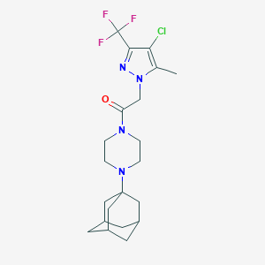 molecular formula C21H28ClF3N4O B443794 1-(1-adamantyl)-4-{[4-chloro-5-methyl-3-(trifluoromethyl)-1H-pyrazol-1-yl]acetyl}piperazine 