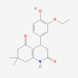 molecular formula C19H23NO4 B4437968 4-(3-ethoxy-4-hydroxyphenyl)-7,7-dimethyl-4,6,7,8-tetrahydro-2,5(1H,3H)-quinolinedione 