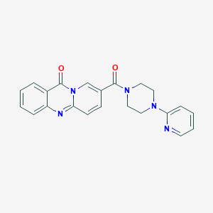 molecular formula C22H19N5O2 B4437976 8-{[4-(2-pyridinyl)-1-piperazinyl]carbonyl}-11H-pyrido[2,1-b]quinazolin-11-one 