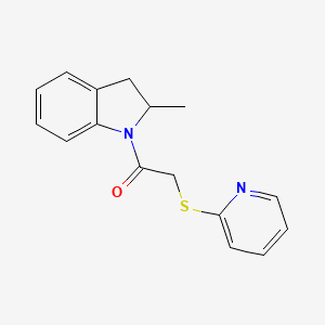 molecular formula C16H16N2OS B4437993 2-methyl-1-[(2-pyridinylthio)acetyl]indoline 