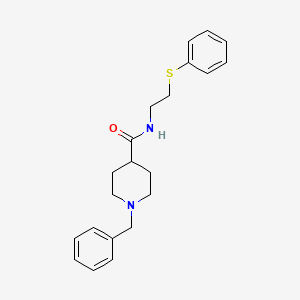 molecular formula C21H26N2OS B4437995 1-benzyl-N-[2-(phenylthio)ethyl]-4-piperidinecarboxamide 