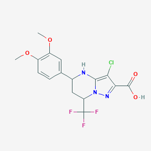 3-Chloro-5-(3,4-dimethoxyphenyl)-7-(trifluoromethyl)-1,5,6,7-tetrahydropyrazolo[1,5-a]pyrimidine-2-carboxylic acid
