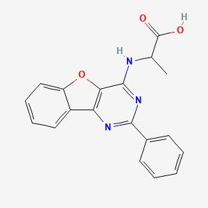 molecular formula C19H15N3O3 B4438007 N-(2-phenyl[1]benzofuro[3,2-d]pyrimidin-4-yl)alanine 