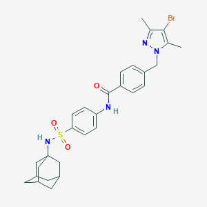 molecular formula C29H33BrN4O3S B443801 N-{4-[(1-adamantylamino)sulfonyl]phenyl}-4-[(4-bromo-3,5-dimethyl-1H-pyrazol-1-yl)methyl]benzamide 