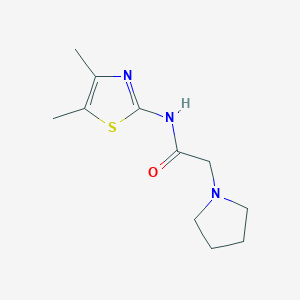 molecular formula C11H17N3OS B4438020 N-(4,5-dimethyl-1,3-thiazol-2-yl)-2-(1-pyrrolidinyl)acetamide 