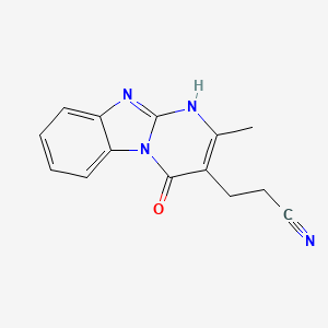 molecular formula C14H12N4O B4438025 3-(2-methyl-4-oxo-1,4-dihydropyrimido[1,2-a]benzimidazol-3-yl)propanenitrile CAS No. 907972-16-1