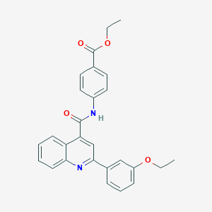 molecular formula C27H24N2O4 B443803 Ethyl 4-({[2-(3-ethoxyphenyl)-4-quinolinyl]carbonyl}amino)benzoate 