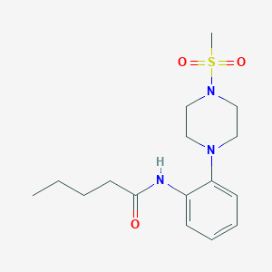 molecular formula C16H25N3O3S B4438030 N-{2-[4-(methylsulfonyl)-1-piperazinyl]phenyl}pentanamide 