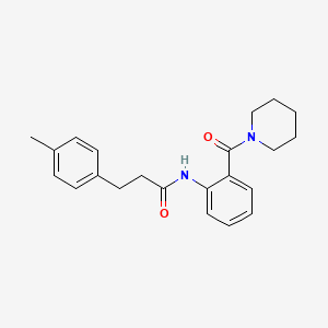 molecular formula C22H26N2O2 B4438049 3-(4-methylphenyl)-N-[2-(1-piperidinylcarbonyl)phenyl]propanamide 