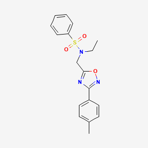 molecular formula C18H19N3O3S B4438053 N-ethyl-N-{[3-(4-methylphenyl)-1,2,4-oxadiazol-5-yl]methyl}benzenesulfonamide 