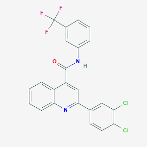 molecular formula C23H13Cl2F3N2O B443806 2-(3,4-dichlorophenyl)-N-[3-(trifluoromethyl)phenyl]quinoline-4-carboxamide 