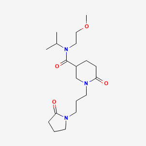 molecular formula C19H33N3O4 B4438064 N-isopropyl-N-(2-methoxyethyl)-6-oxo-1-[3-(2-oxo-1-pyrrolidinyl)propyl]-3-piperidinecarboxamide 