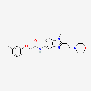 molecular formula C23H28N4O3 B4438077 N-{1-methyl-2-[2-(4-morpholinyl)ethyl]-1H-benzimidazol-5-yl}-2-(3-methylphenoxy)acetamide 