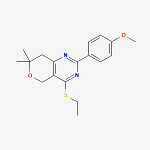 molecular formula C18H22N2O2S B4438083 4-(ethylthio)-2-(4-methoxyphenyl)-7,7-dimethyl-7,8-dihydro-5H-pyrano[4,3-d]pyrimidine 