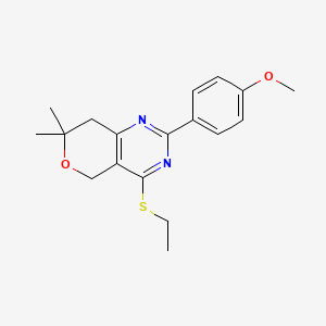 4-(ethylthio)-2-(4-methoxyphenyl)-7,7-dimethyl-7,8-dihydro-5H-pyrano[4,3-d]pyrimidine