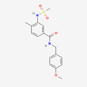 molecular formula C17H20N2O4S B4438109 N-(4-methoxybenzyl)-4-methyl-3-[(methylsulfonyl)amino]benzamide 