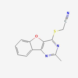 molecular formula C13H9N3OS B4438122 [(2-methyl[1]benzofuro[3,2-d]pyrimidin-4-yl)thio]acetonitrile 