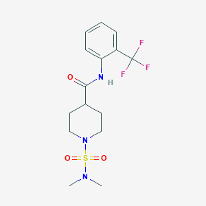 molecular formula C15H20F3N3O3S B4438141 1-[(dimethylamino)sulfonyl]-N-[2-(trifluoromethyl)phenyl]-4-piperidinecarboxamide 
