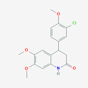 molecular formula C18H18ClNO4 B4438149 4-(3-chloro-4-methoxyphenyl)-6,7-dimethoxy-3,4-dihydro-2(1H)-quinolinone 