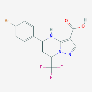 molecular formula C14H11BrF3N3O2 B443815 5-(4-Bromophenyl)-7-(trifluoromethyl)-4,5,6,7-tetrahydropyrazolo[1,5-a]pyrimidine-3-carboxylic acid 