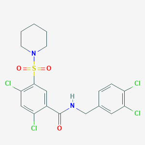 2,4-dichloro-N-(3,4-dichlorobenzyl)-5-(1-piperidinylsulfonyl)benzamide